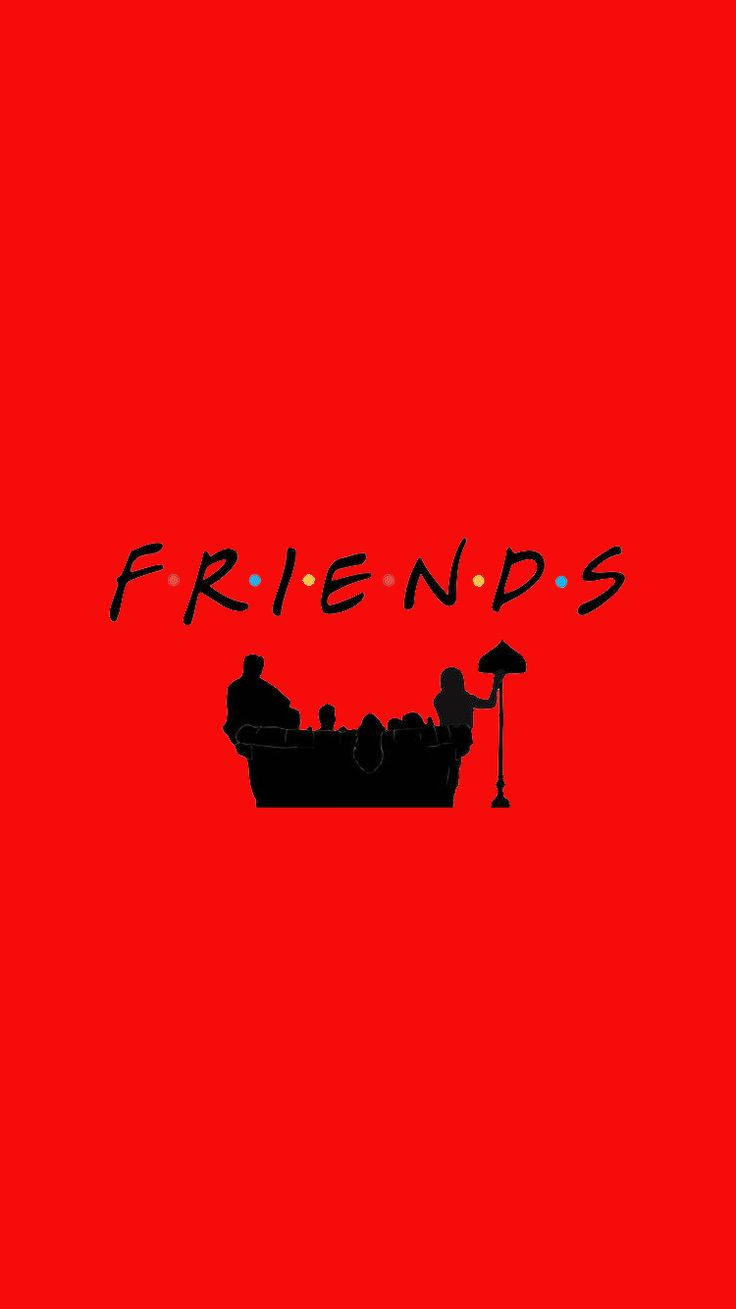Download Friends Talking on Phone with Red Background Wallpaper