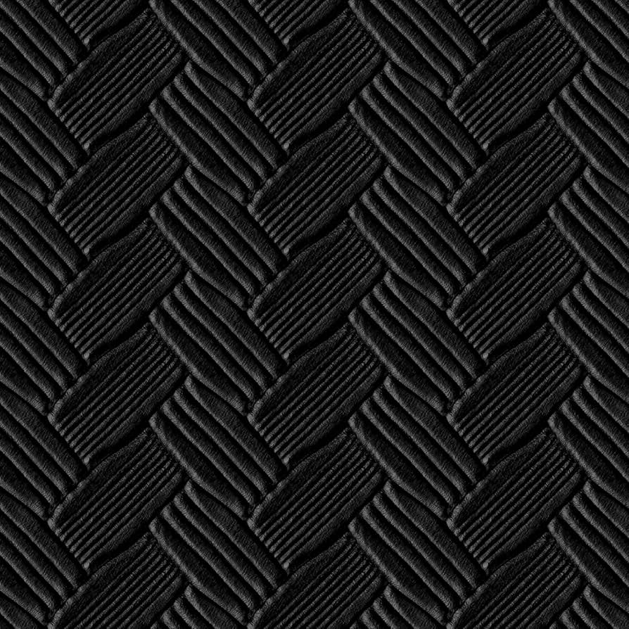 FunStick 24x200 Black Textured Wallpaper Peel and Stick Wallpaper for Bedroom Living Room Renter Friendly Wall Paper Self Adhesive Contact Paper for Furniture Kitchen Cabinet Wallpaper Rattan Woven