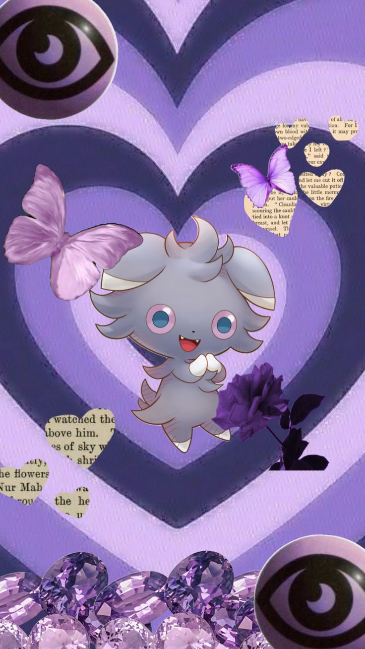 #espurr #espurrwallpaper #purple #purplehearts #pokemon #pokemonwallpaper #psychic. Pokemon, Purple