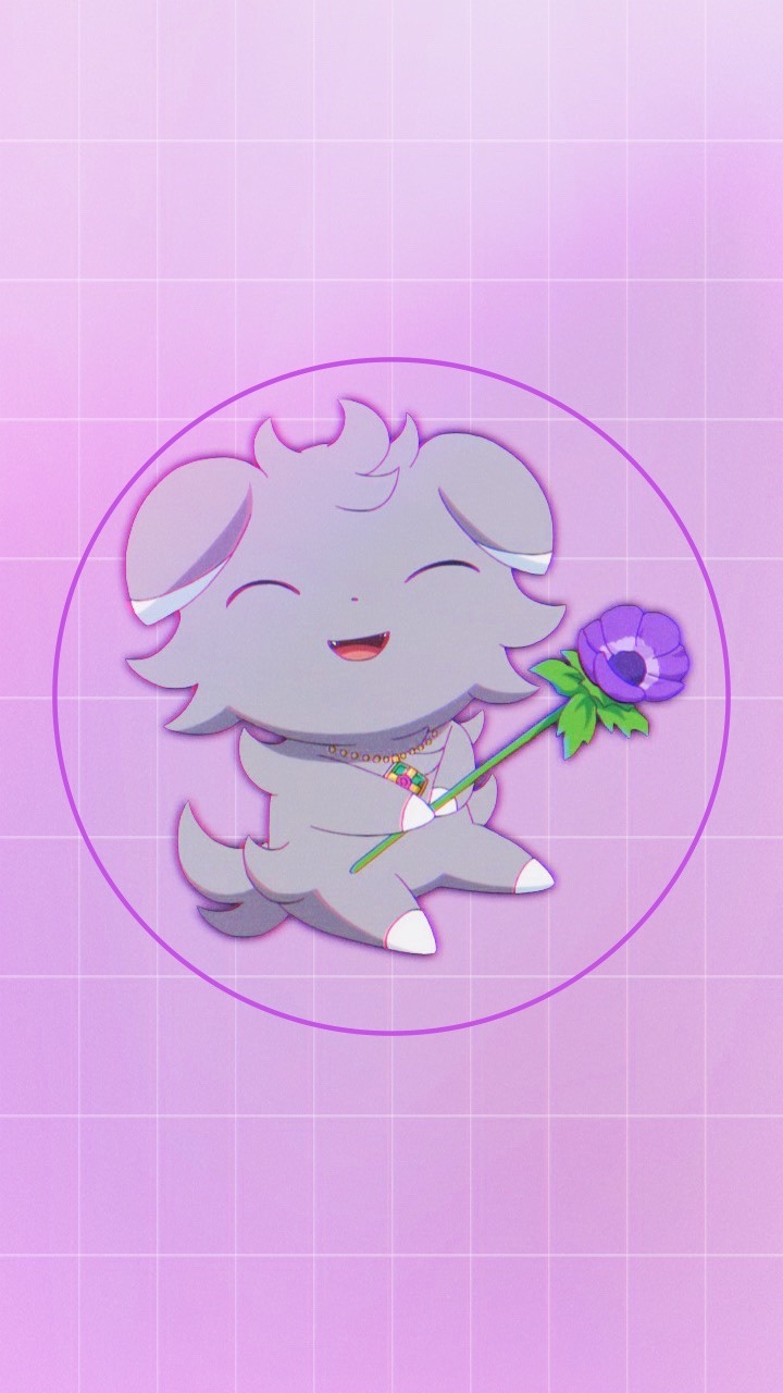 Wallpaper of Espurr and Aurorus with geometric +