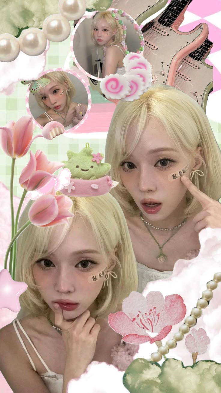 Kpop #winter #aespa #aesthetic #pink #green #wallpaper #music