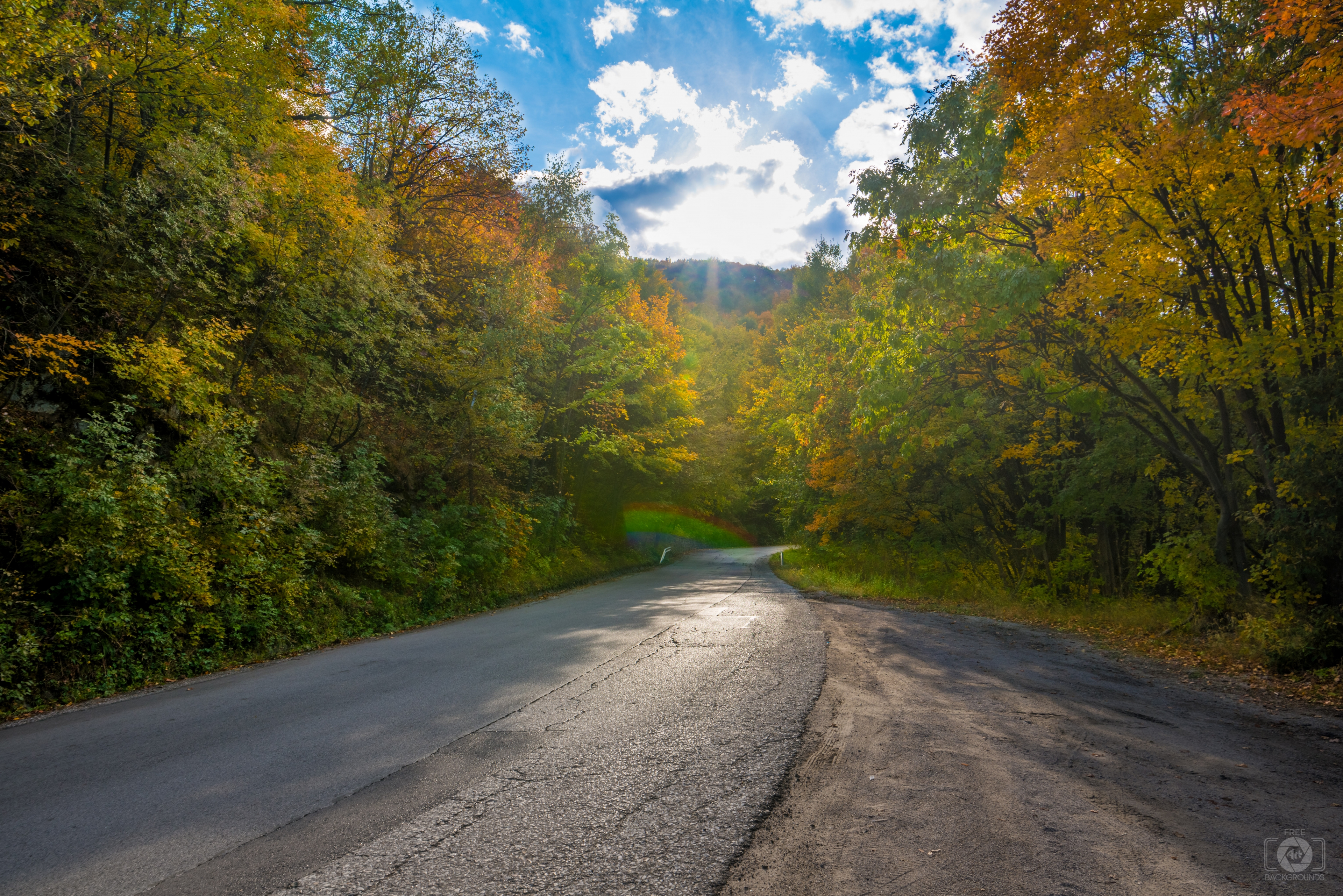 Mountain Autumn Road Background Quality Free Background