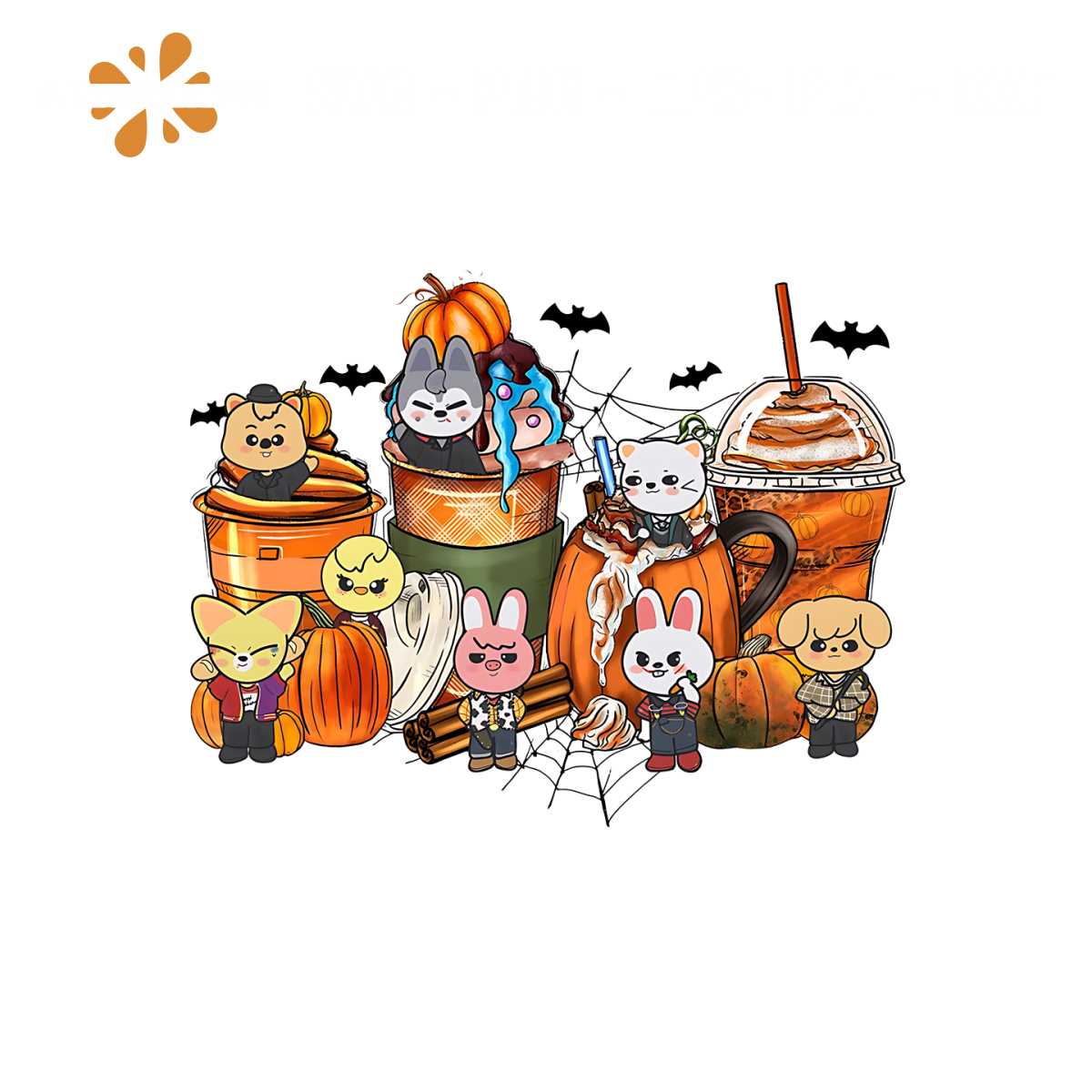 Halloween SKZOO Coffee PNG Cute StrayKids PNG Download