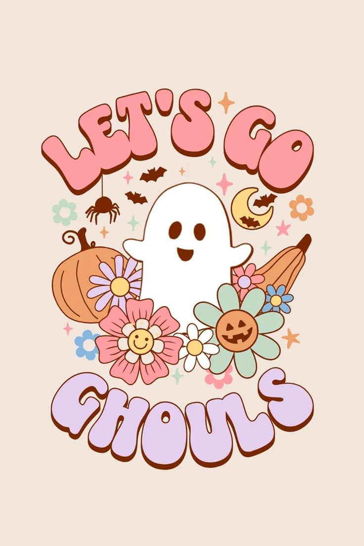 Let's go ghouls. Halloween wallpaper preppy