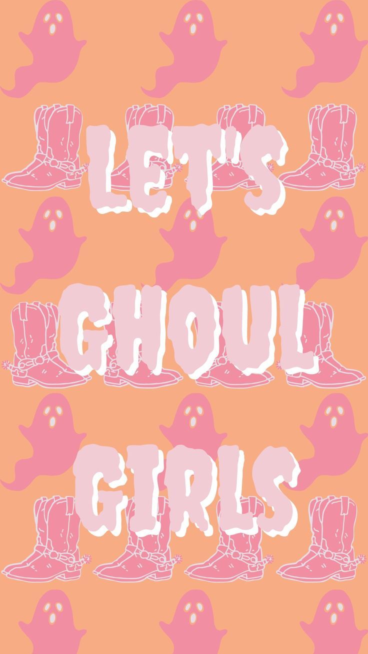 Let's Ghoul Girls Cute Ghost Cowgirl Boot iPhone Wallpaper