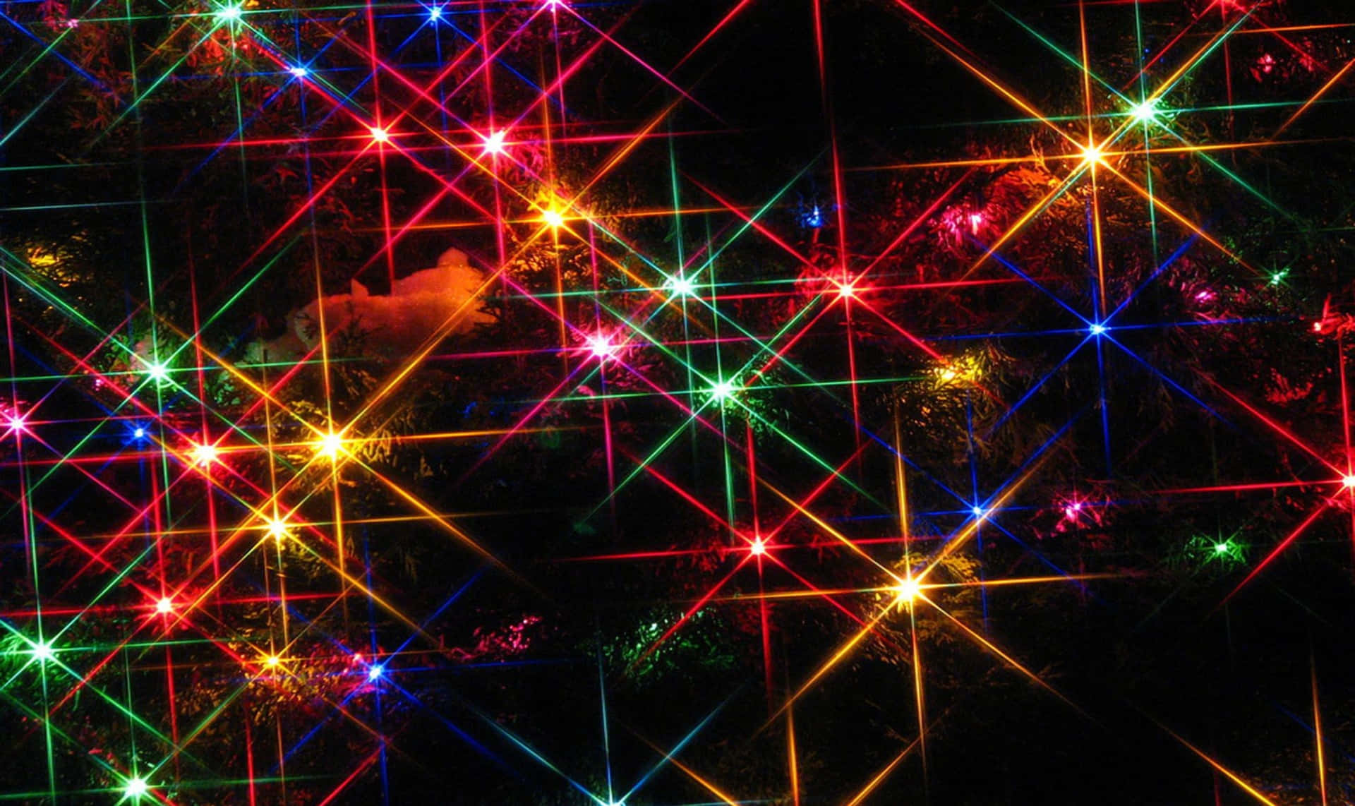 Download Christmas Light Rainbow Aesthetic In Darkness Picture