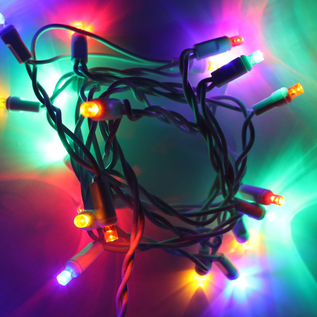 20 Light Multicolor LED Craft Lights, White Wire
