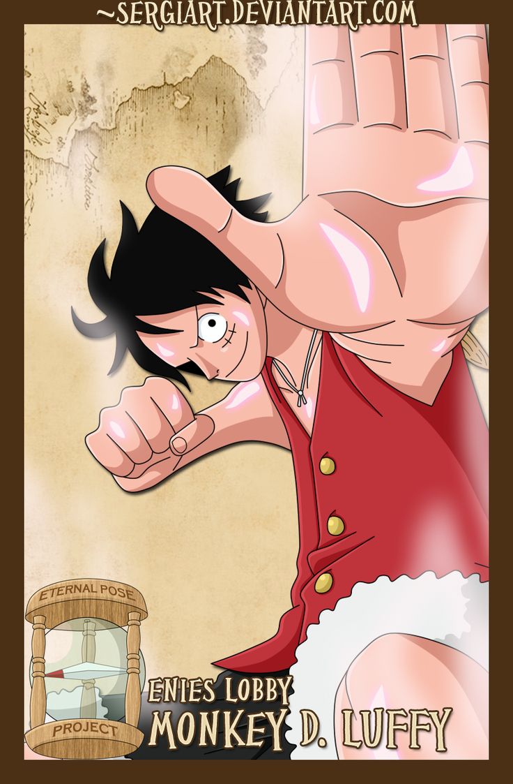 One Piece. Poses. Enies Lobby. Monkey D Luffy