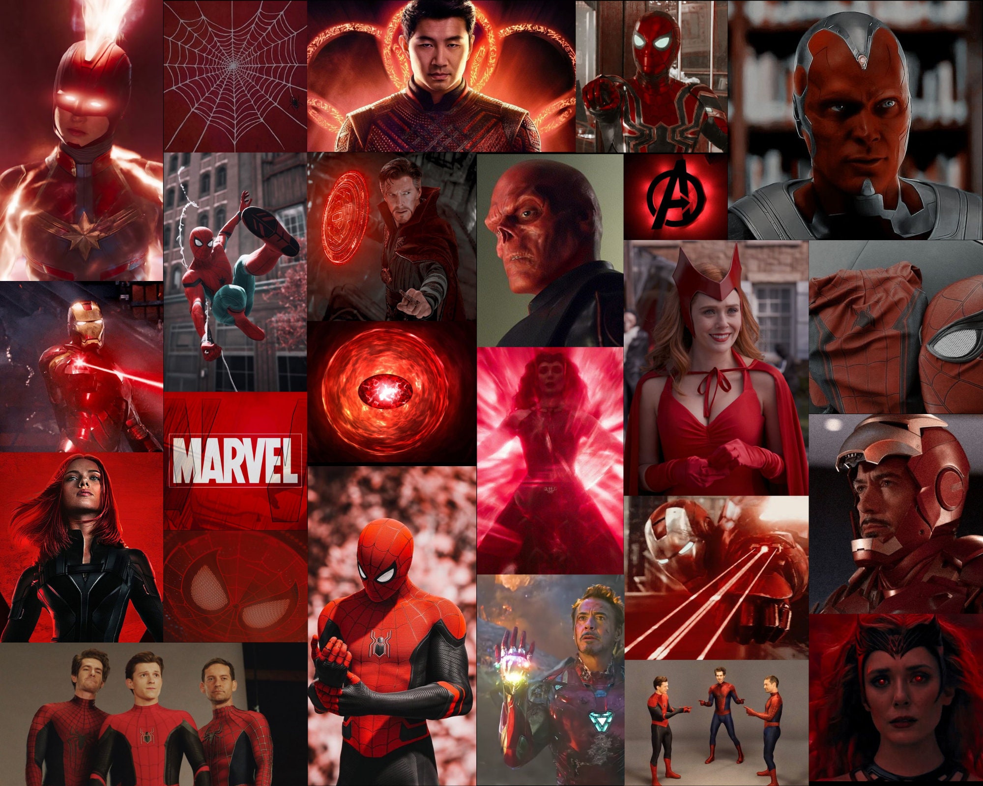 Marvel Avengers Rainbow Aesthetic Wall Collage, Marvel Collage Kit, Rainbow Collage, Super Hero Picture Room Decor, Wall Collage Kit