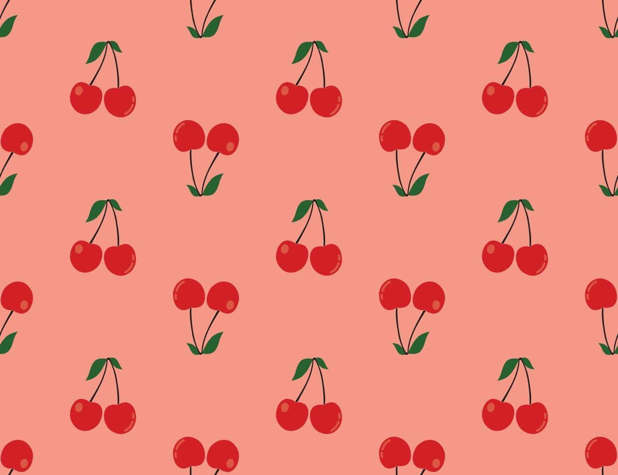 Download Light Red Cherry Pattern Aesthetic Wallpaper