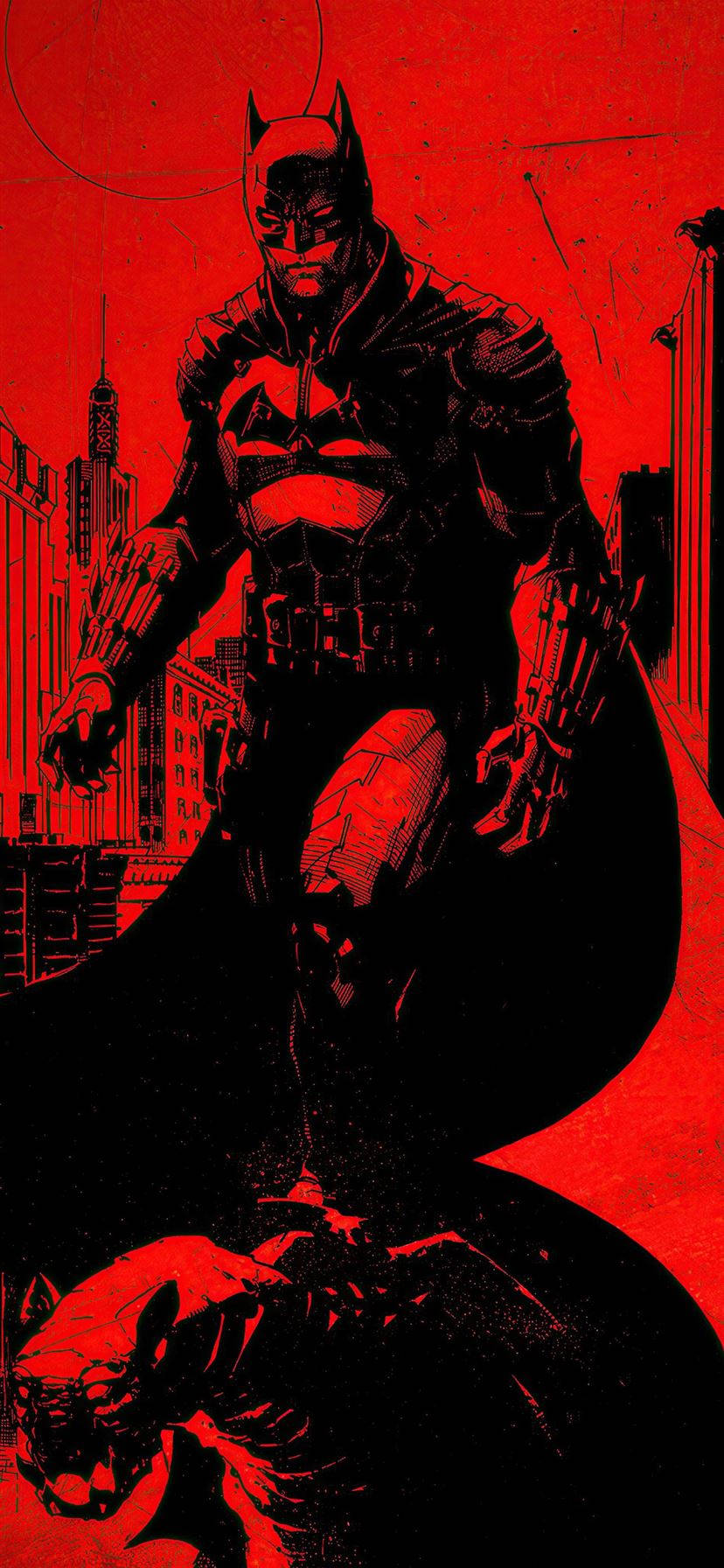 Download Batman Red And Black Superhero iPhone Wallpaper