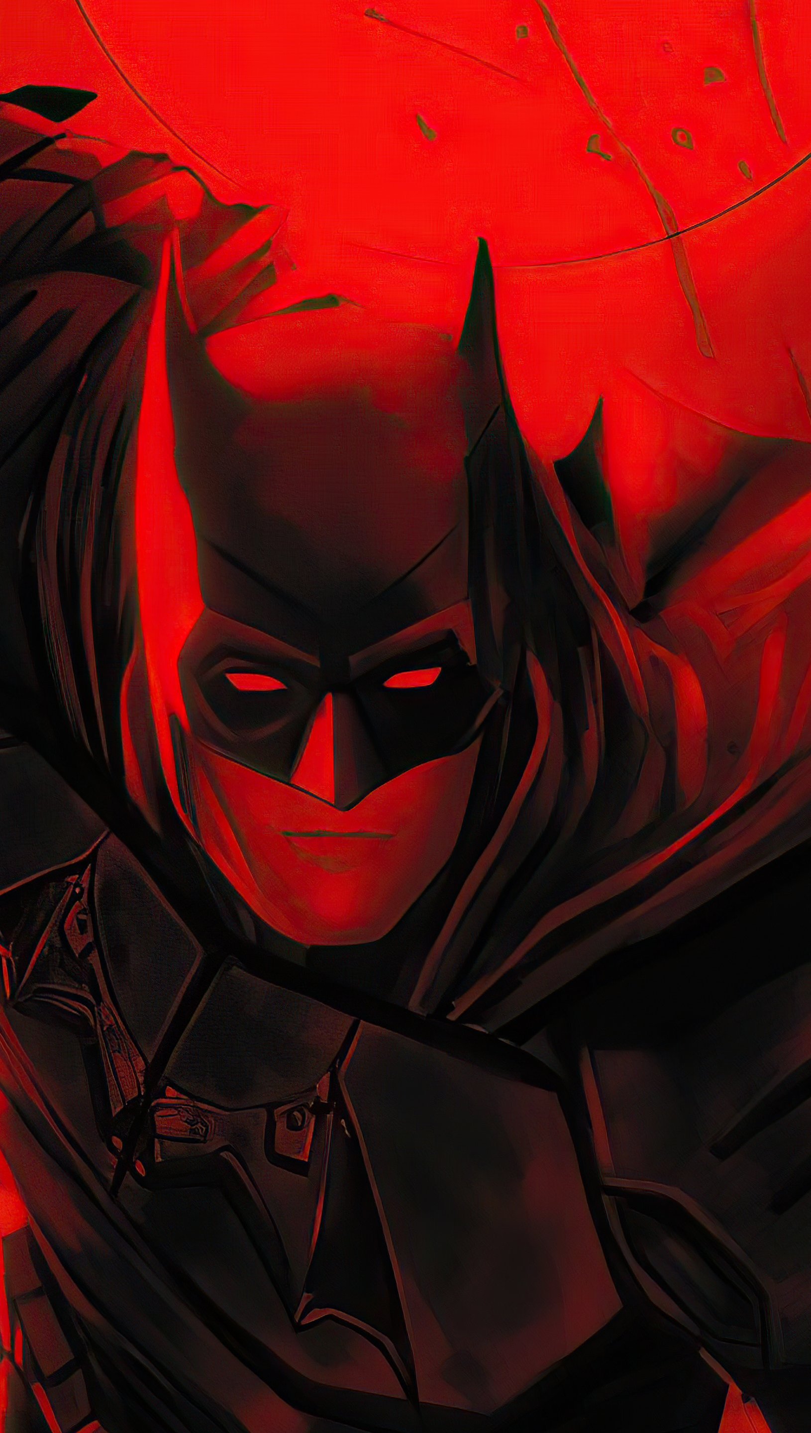 The Batman Red Flame Wallpaper 5k for iPhone and Mobile Phone
