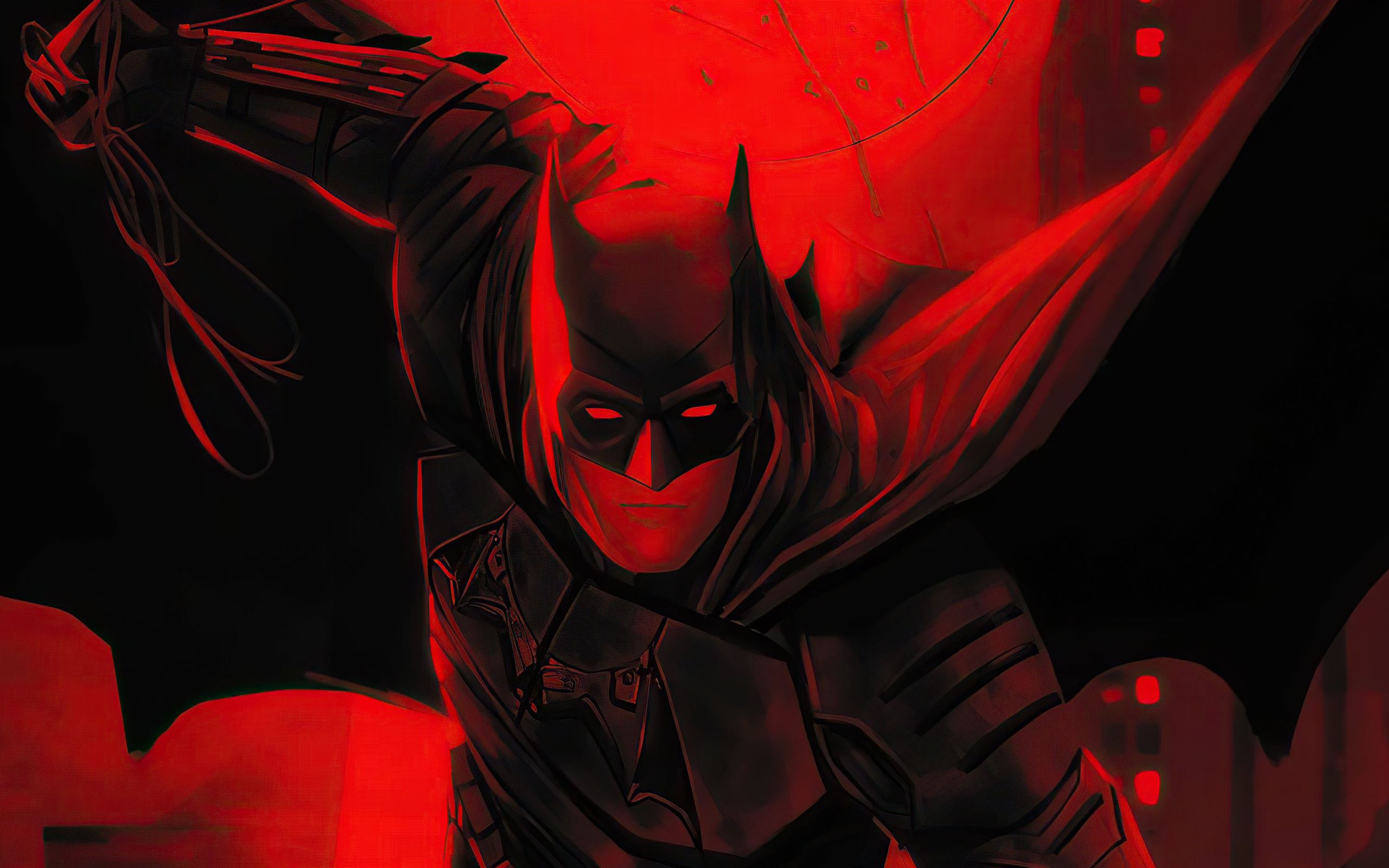 the batman red flame 5k MacBook Air Wallpaper Download