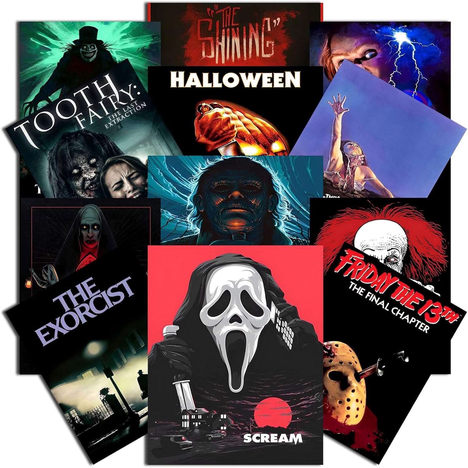 12Pcs Vintage Classic Horror Movie Posters, Creepy Italy
