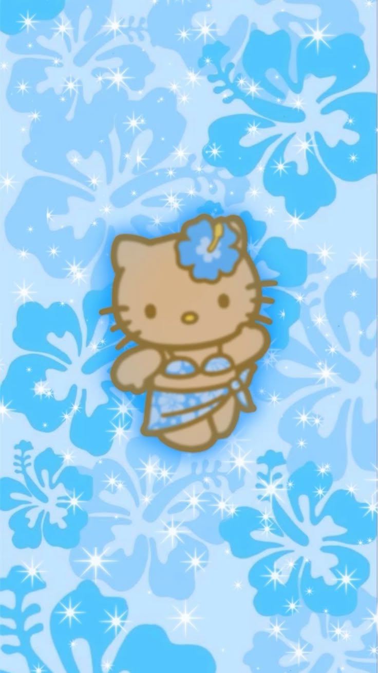 blue hawaiian hello kitty wallpaper