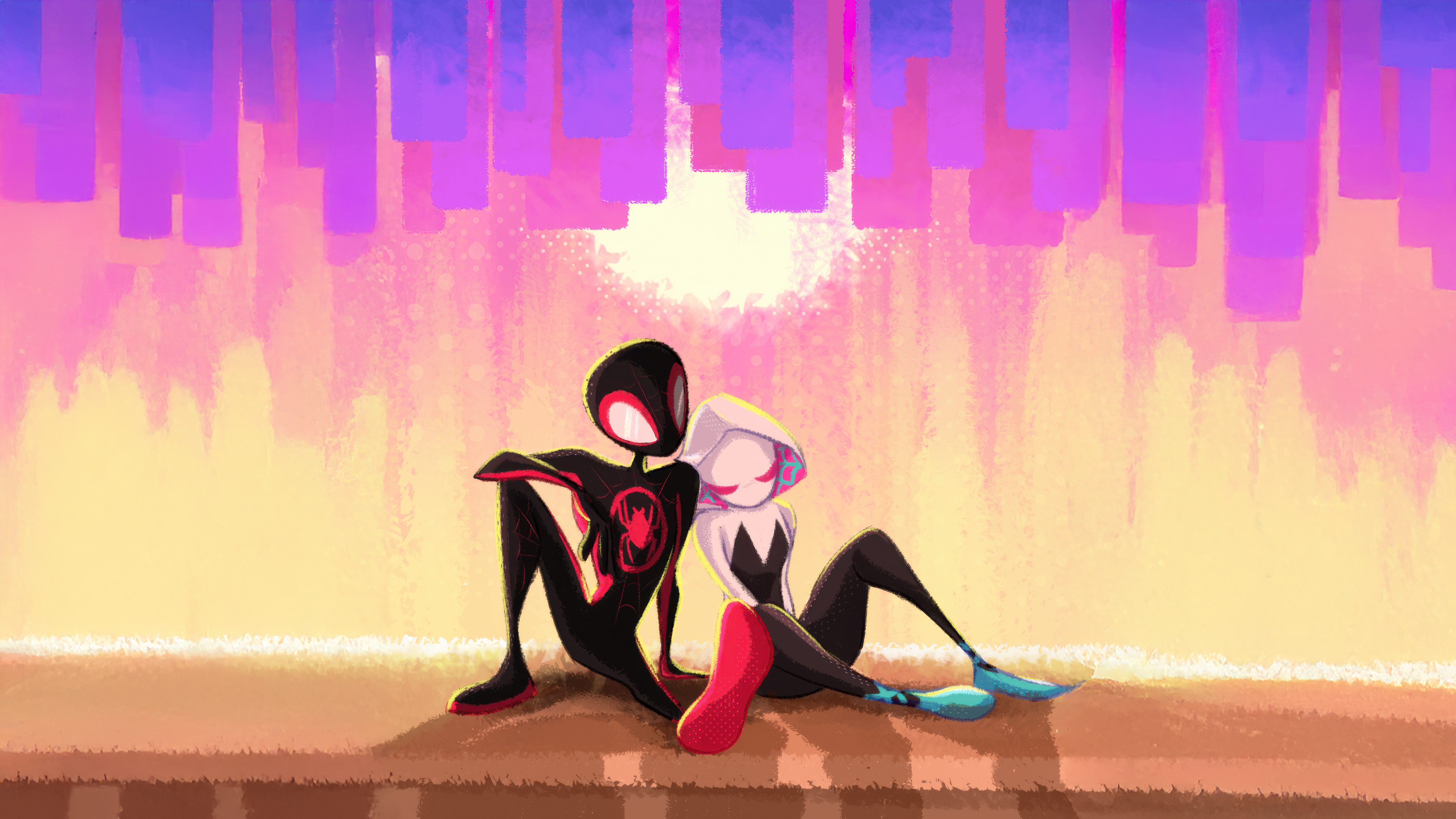 Miles Morales X Gwen Stacy Side By Side Wallpaper, HD Superheroes Wallpaper, 4k Wallpaper, Image, Background, Photos and Picture