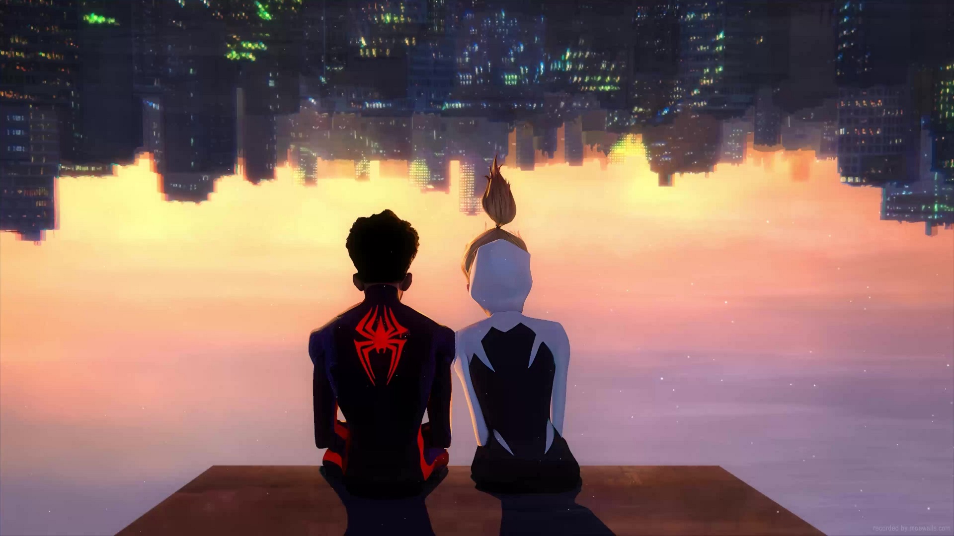 Miles Morales And Gwen Stacy Spider Man: Across The Spider Verse Live Wallpaper