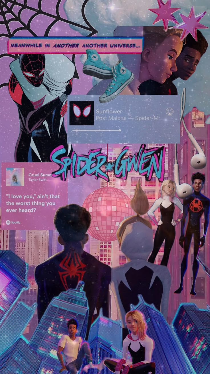 movies #couple #spiderman #spidergwen #gwenstacy #milesmorales #wallpaper