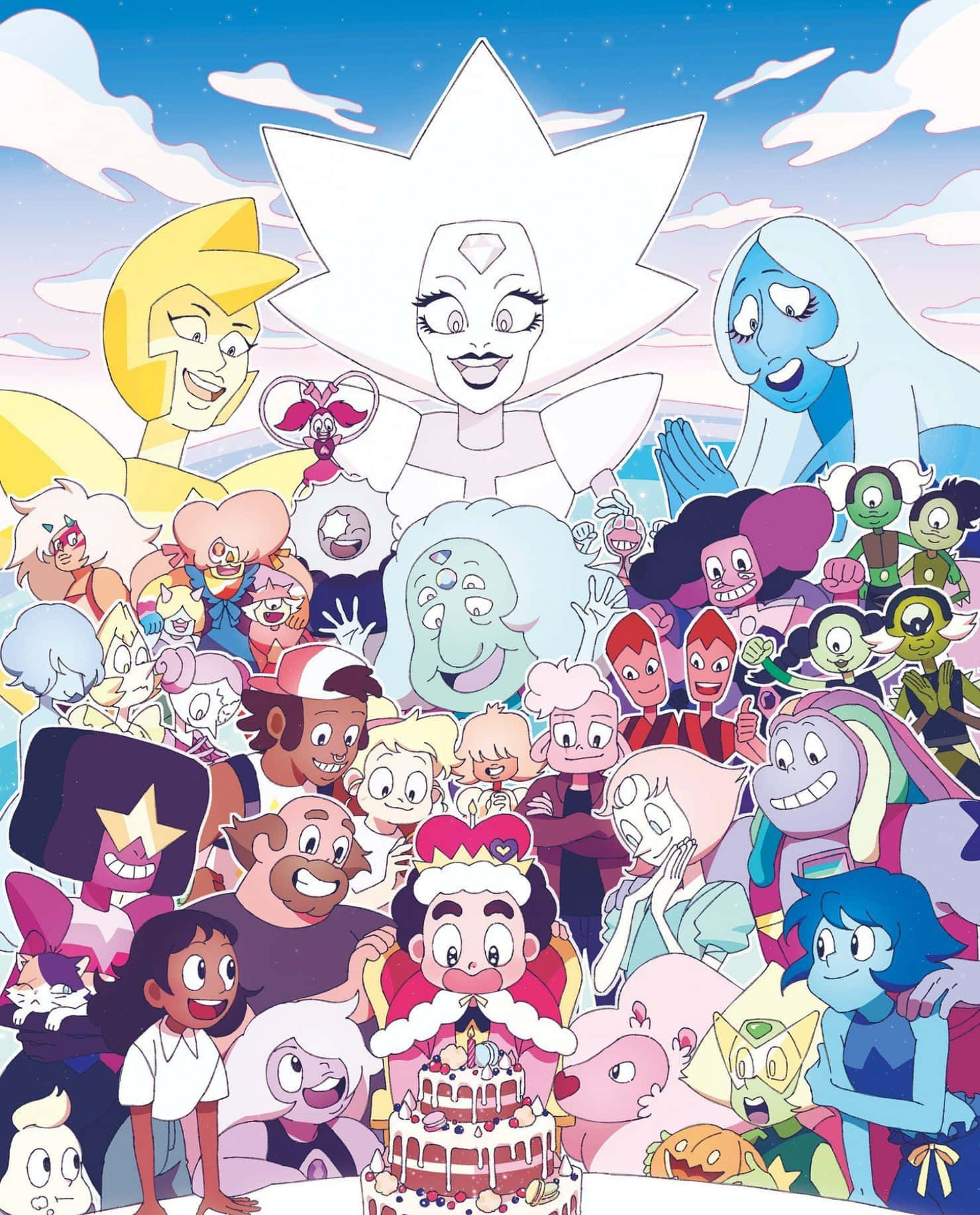 Download The characters of Steven Universe Maheswaran, Amethyst, Steven, Garnet&Pearl Wallpaper