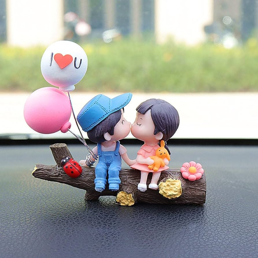 SINOHVLI Cute Cartoon Car Decoration, Lovely Kiss Couple Boys Girls Cute Ornaments, Car Decoration Cute Cartoon Couples Action, Small Auto Interior Display Decor Accessories (Kiss Blue), Amazon.sg: Automotive