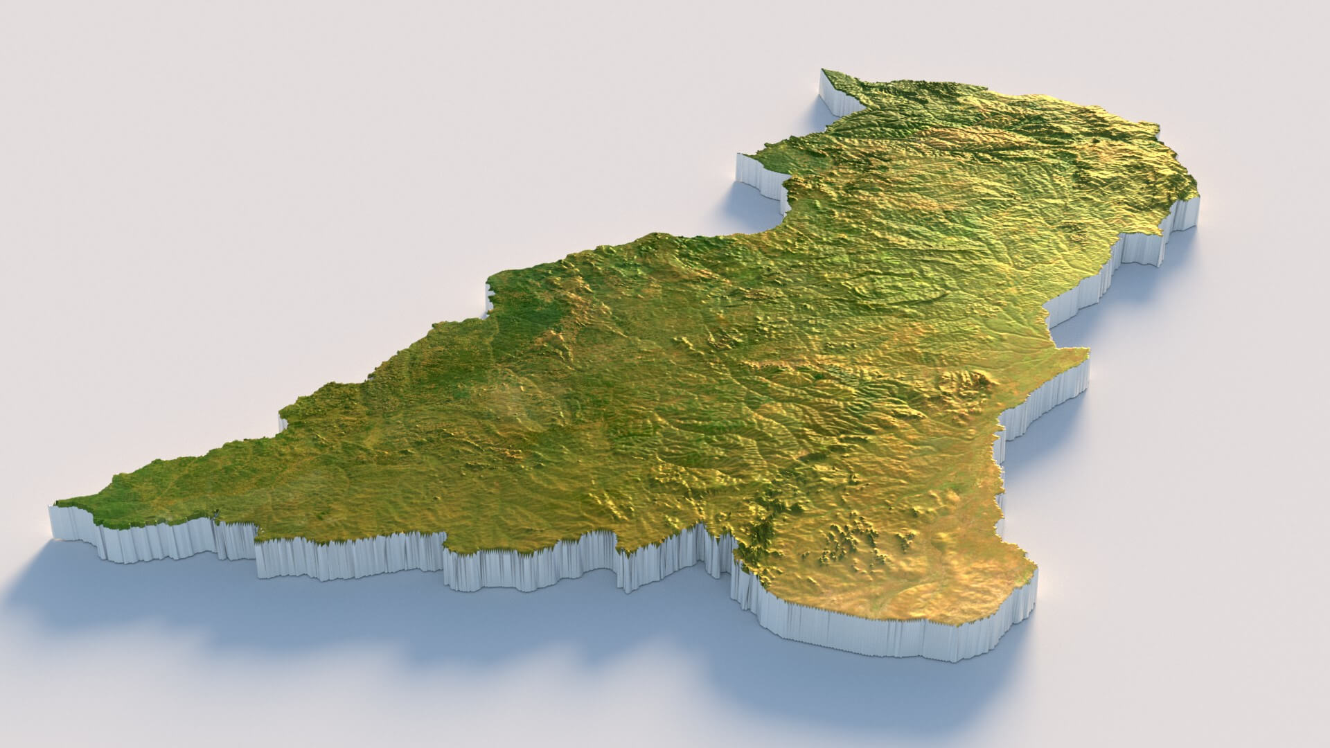Central African Republic Terrain Map