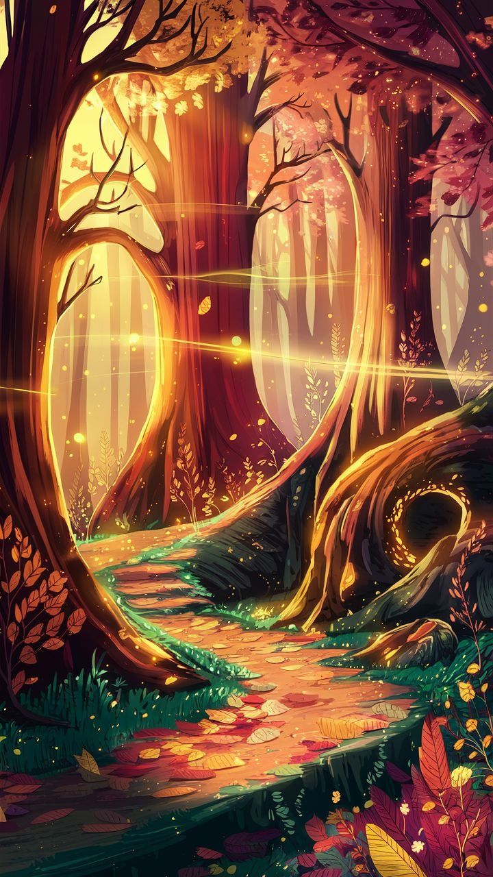 Mystical Autumn Forest Wallpaper