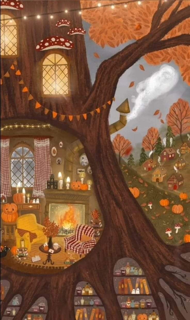 fall and Halloween fun. Autumn art, Autumn illustration, Cute fall wallpaper