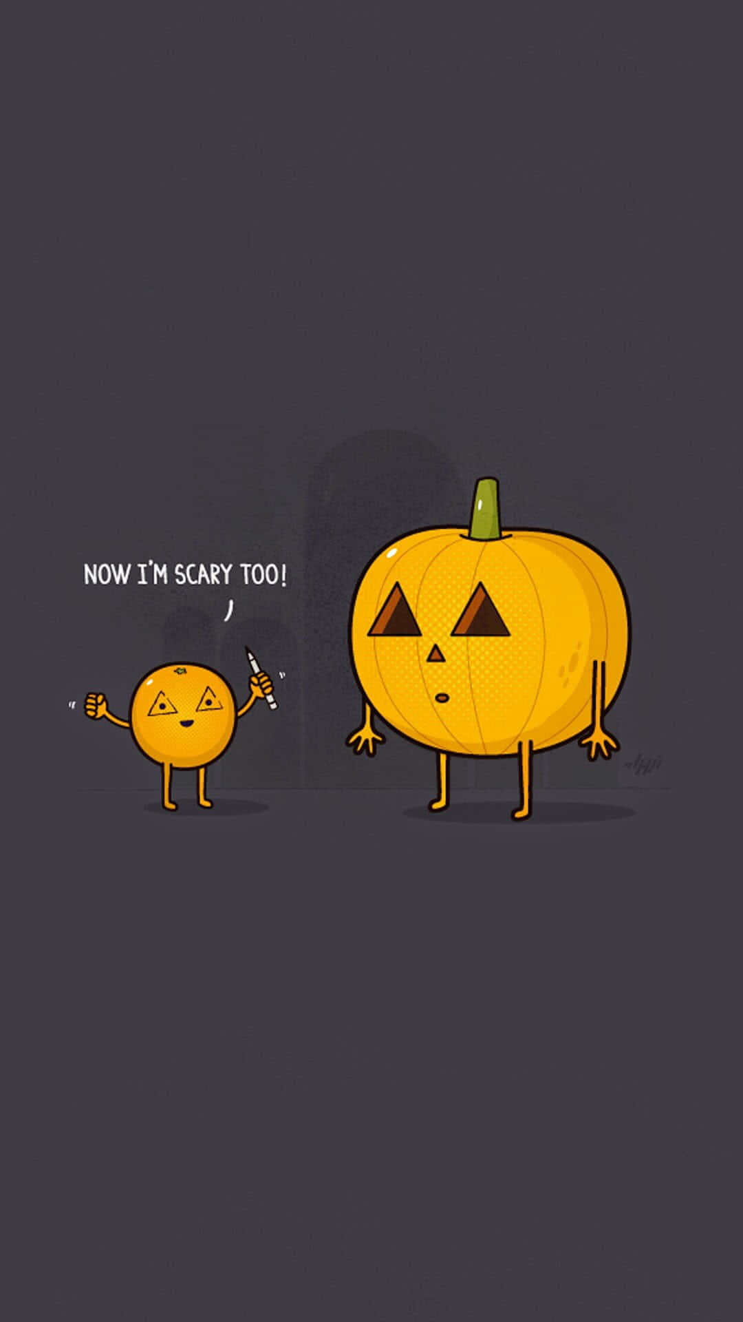 Download Cute Pumpkin iPhone Scary Wallpaper