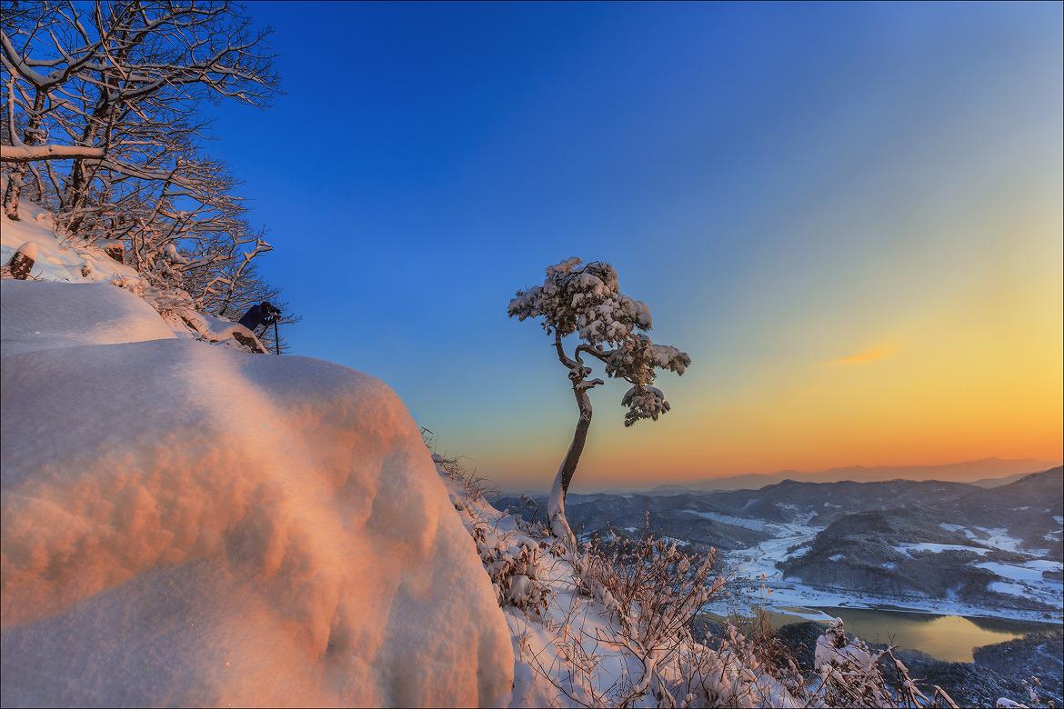 Snowy landscape in South Korea
