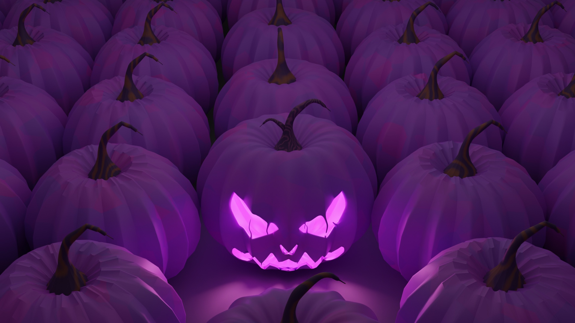Halloween Pumpkin Wallpaper 4K, Purple aesthetic, Purple pumpkins