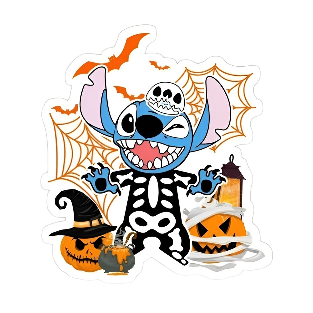 Skeleton Stitch stickers, Lilo & Stitch stickers, Halloween