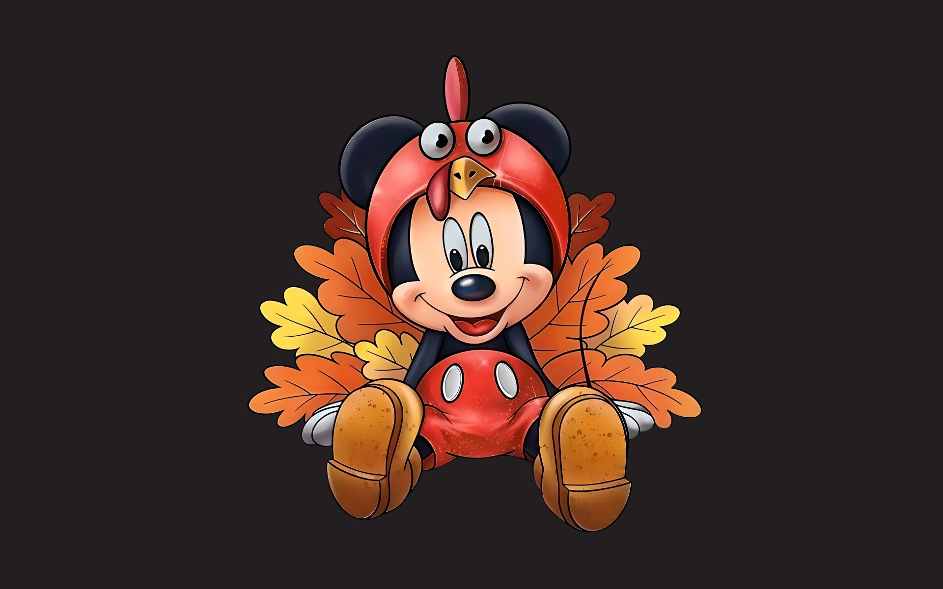 Mickey Mouse Wallpaper 4K, Thanksgiving, Disney, Turkey, 8K