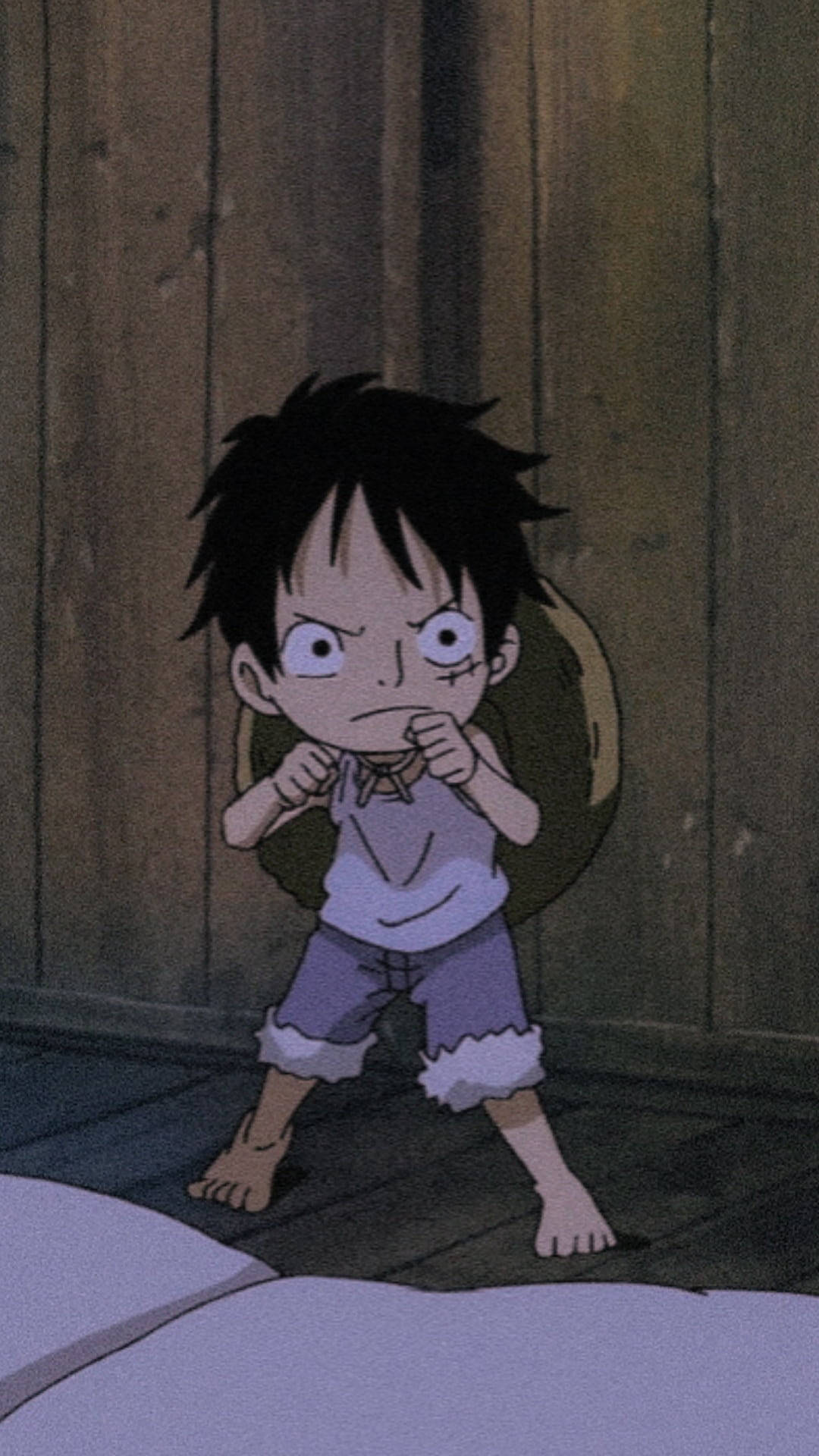 Download Chibi One Piece Luffy PFP Ready To Fight Wallpaper