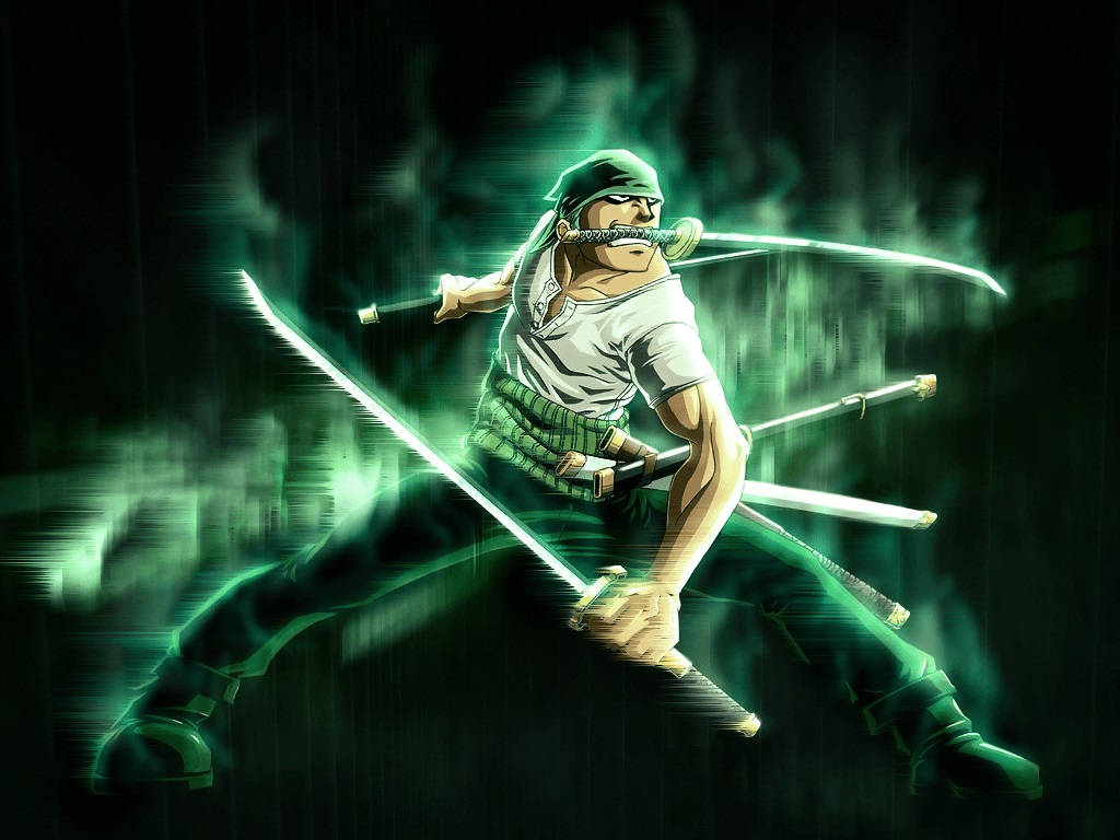 Download Zoro HD Green Aura Wallpaper