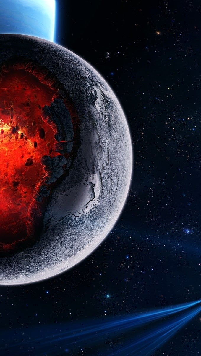The core of the planet exploding Wallpaper Full HD for iPhone and Mobile Phone
