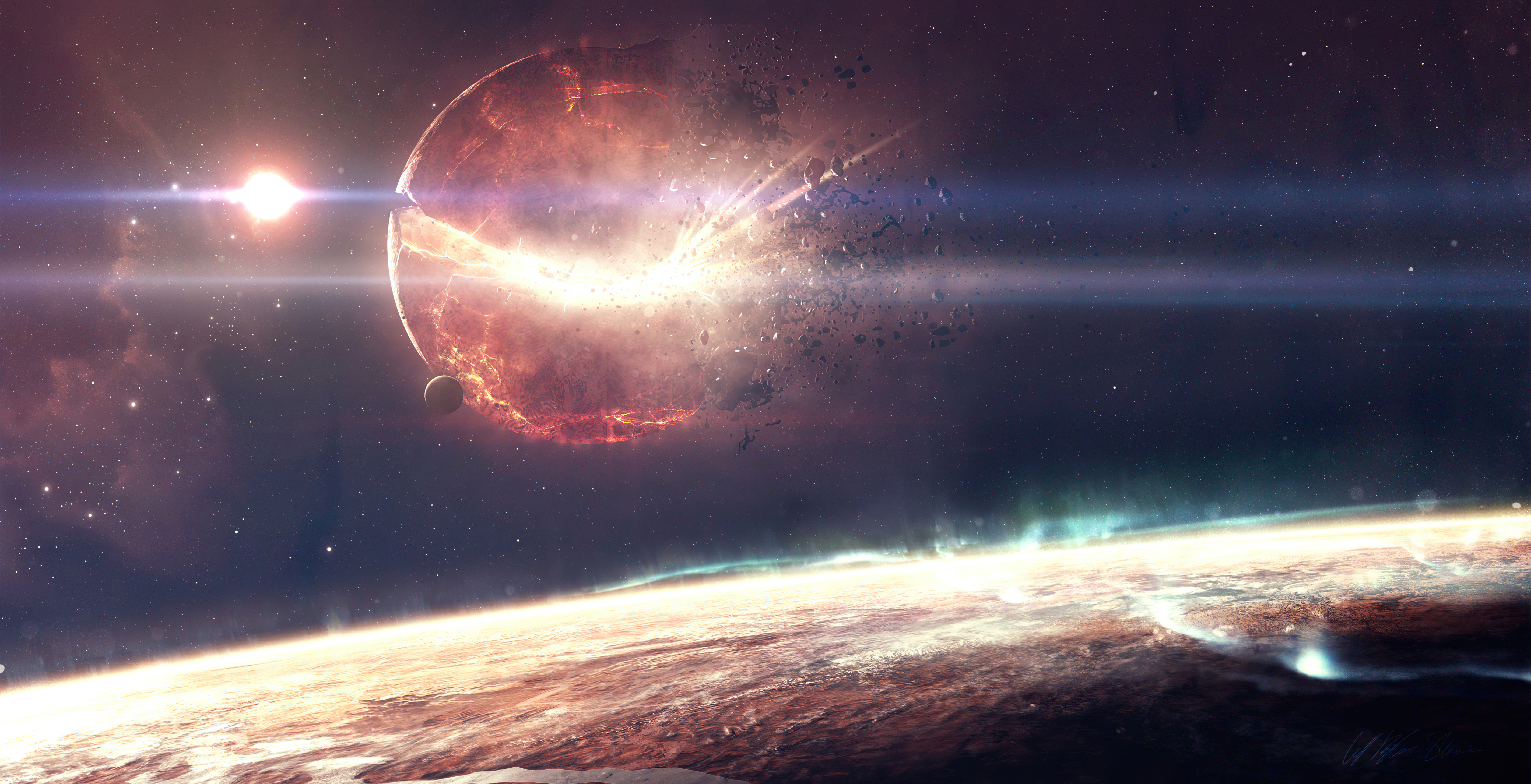 4K Ultra HD Sci Fi Planet Explosion In Outer Space By Gabriel Björk Stiernström