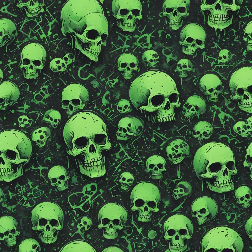 Emo Punk Skull Spray Paint In Detailed Matte Style