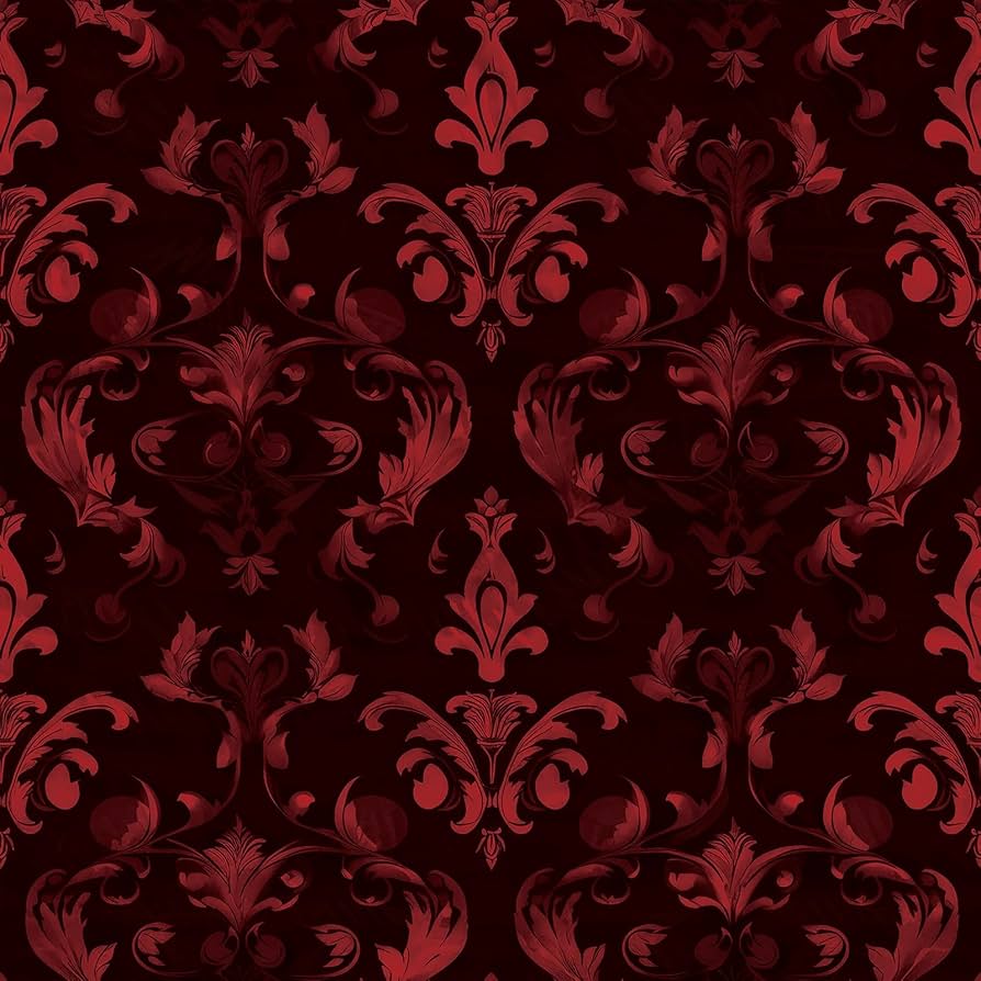 FLFK Red Gothic Peel and Stick Wallpaper, Self Adhesive Wall Mural for Living Room, Bedroom, Kitchen, Office, Apartment Decor 16x64