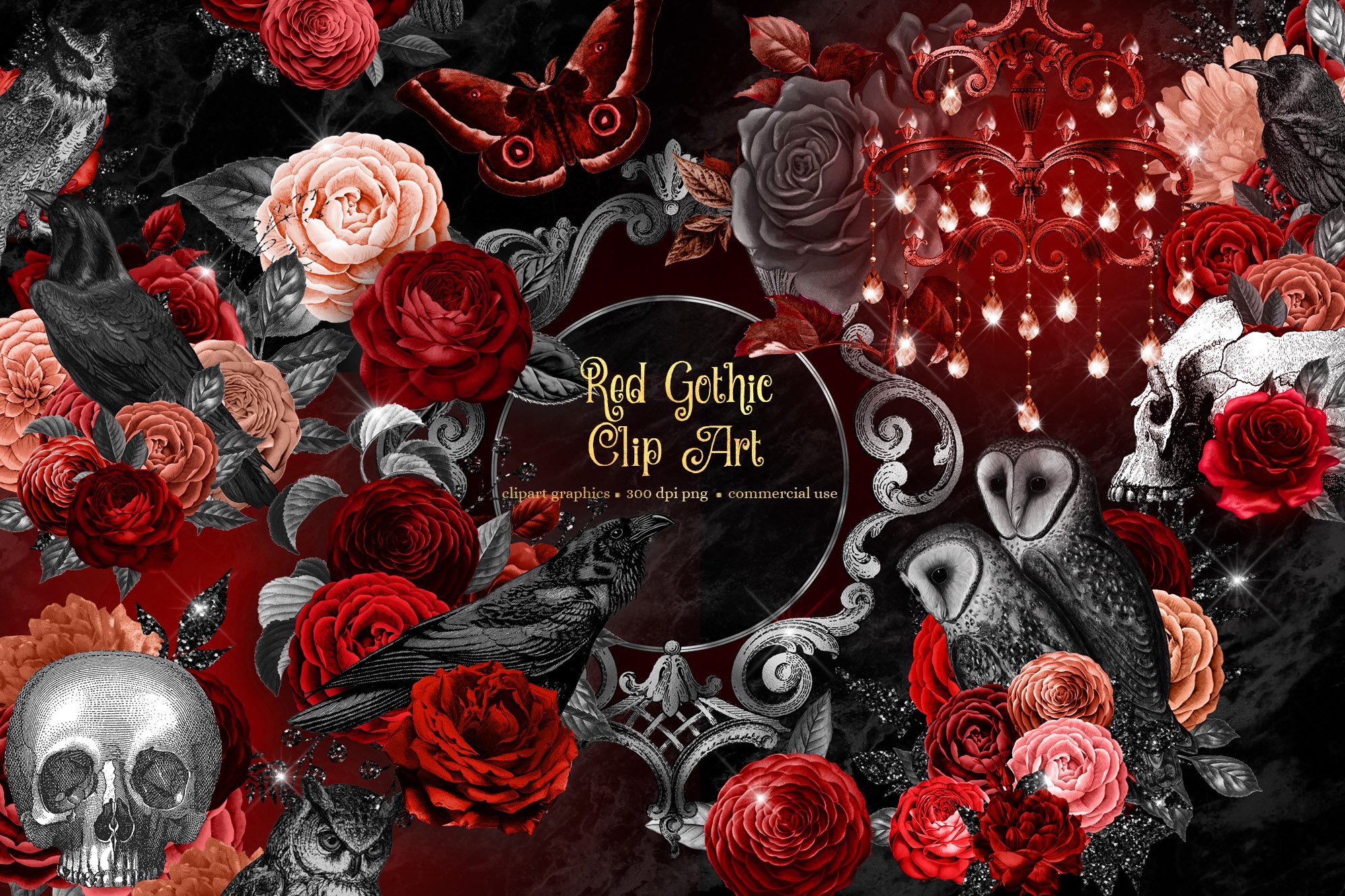 Red Gothic Clip Art