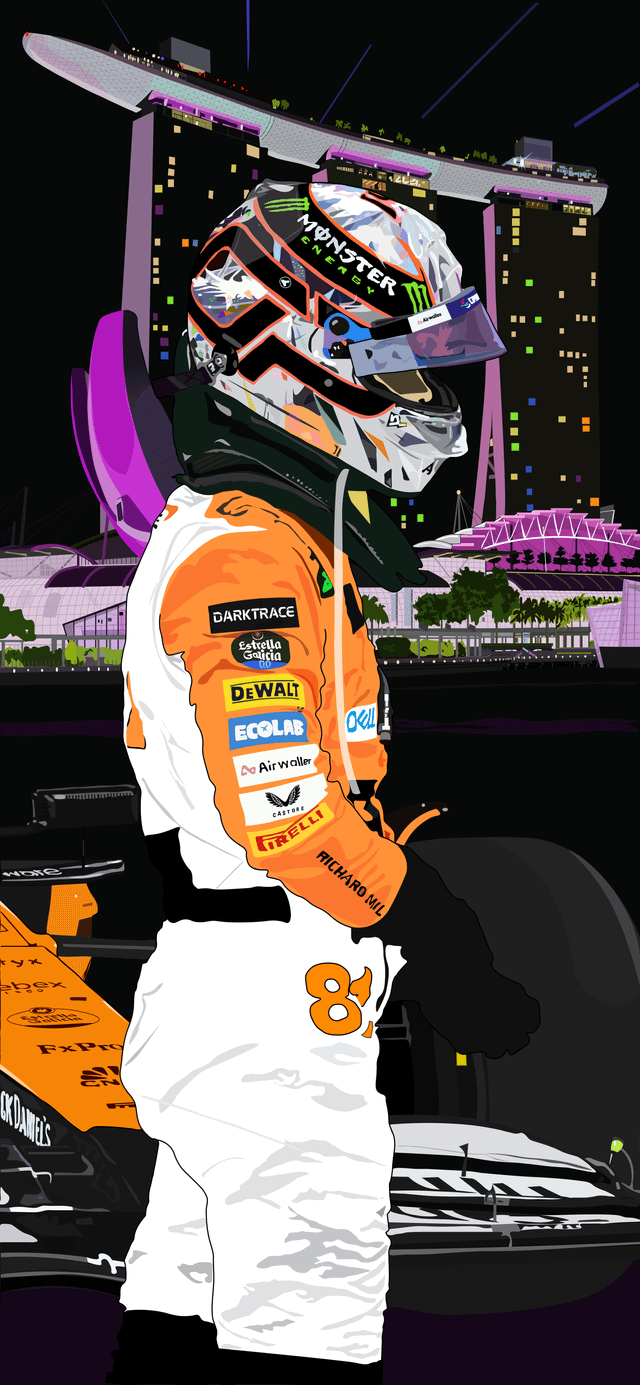 Piastri Singapore 24 Phone Wallpaper Graphic