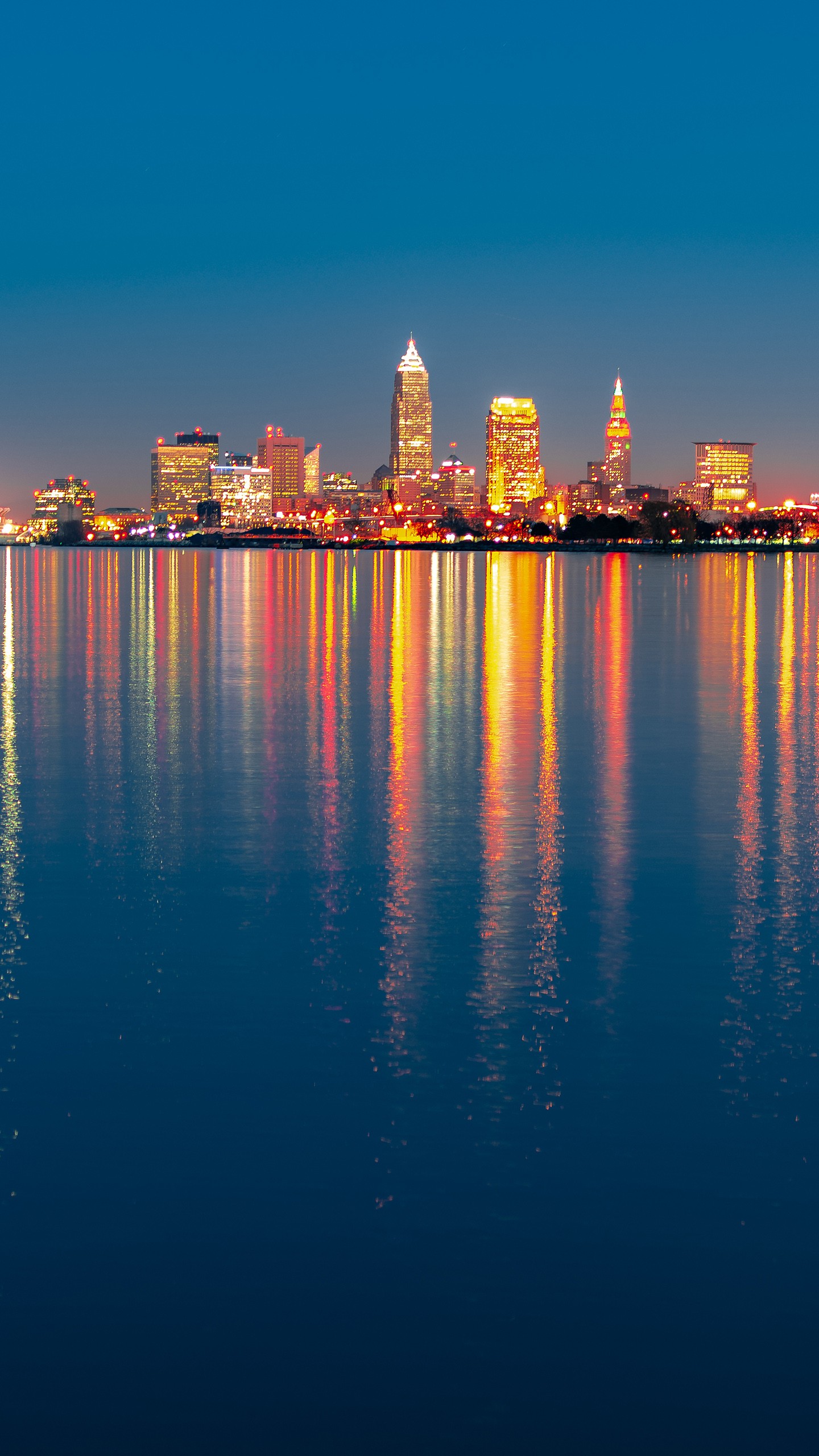 Cleveland Night City lighs 5K Wallpaper
