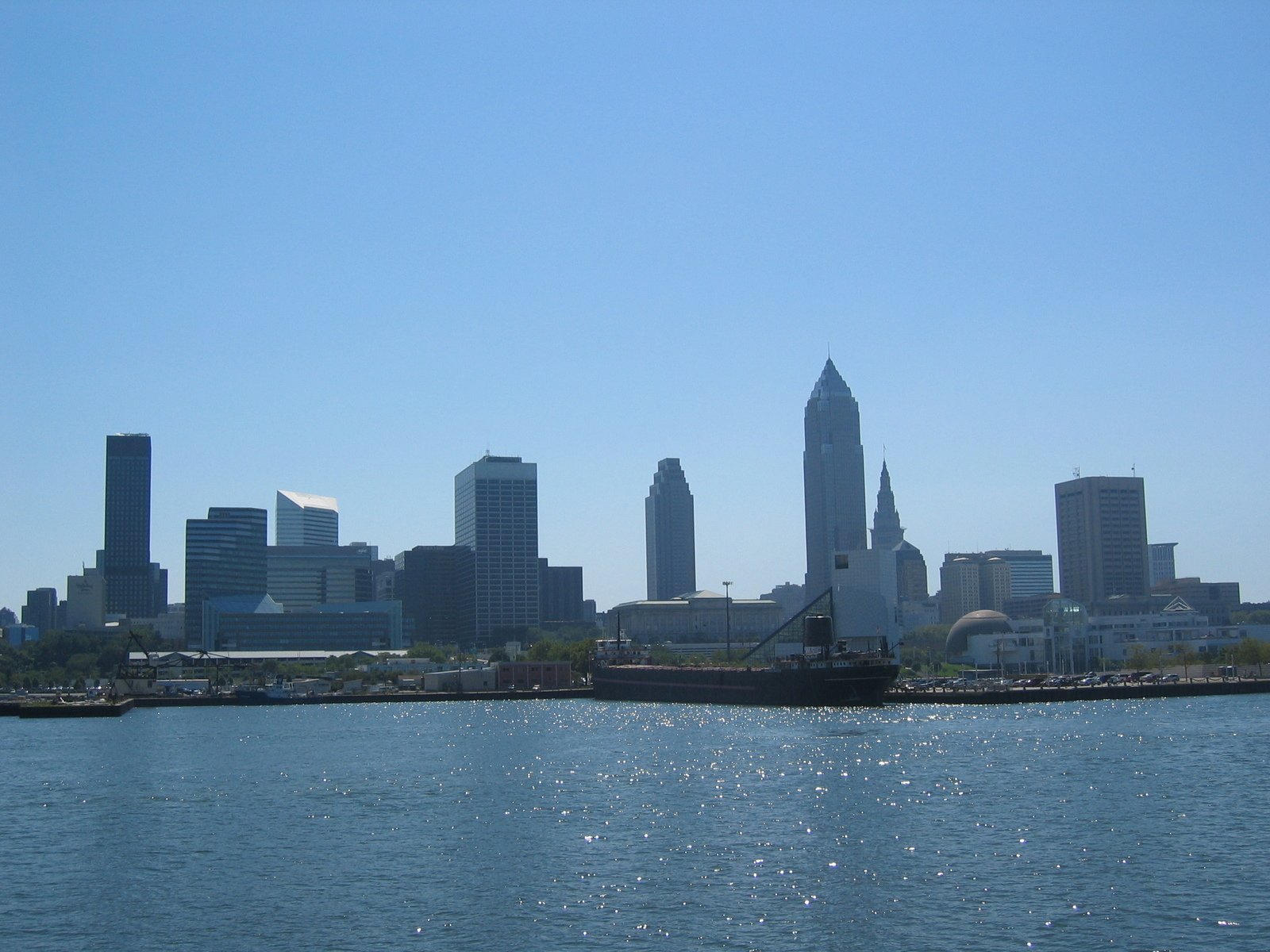 Cleveland city skyline with waterfront Free