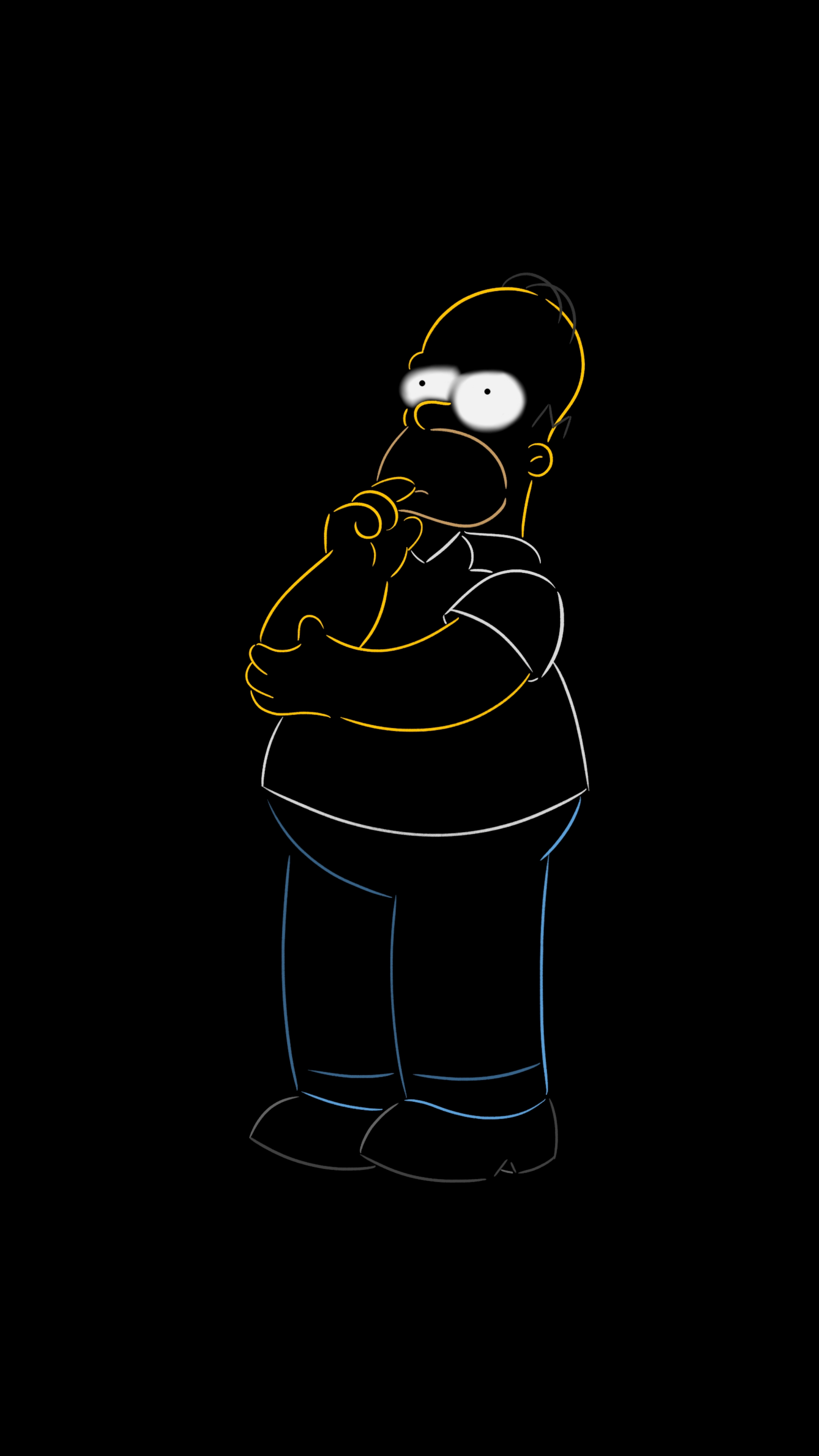 Made a minimal wallpaper of Homer Simpson