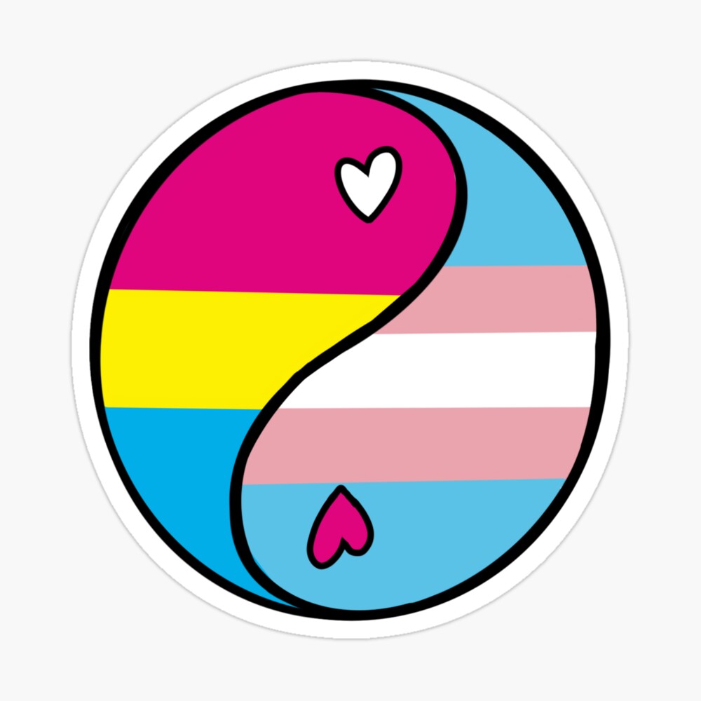 Trans Pan Pansexual Transgender Cute LGBTQ+ Pride Yin Yang Photographic Print