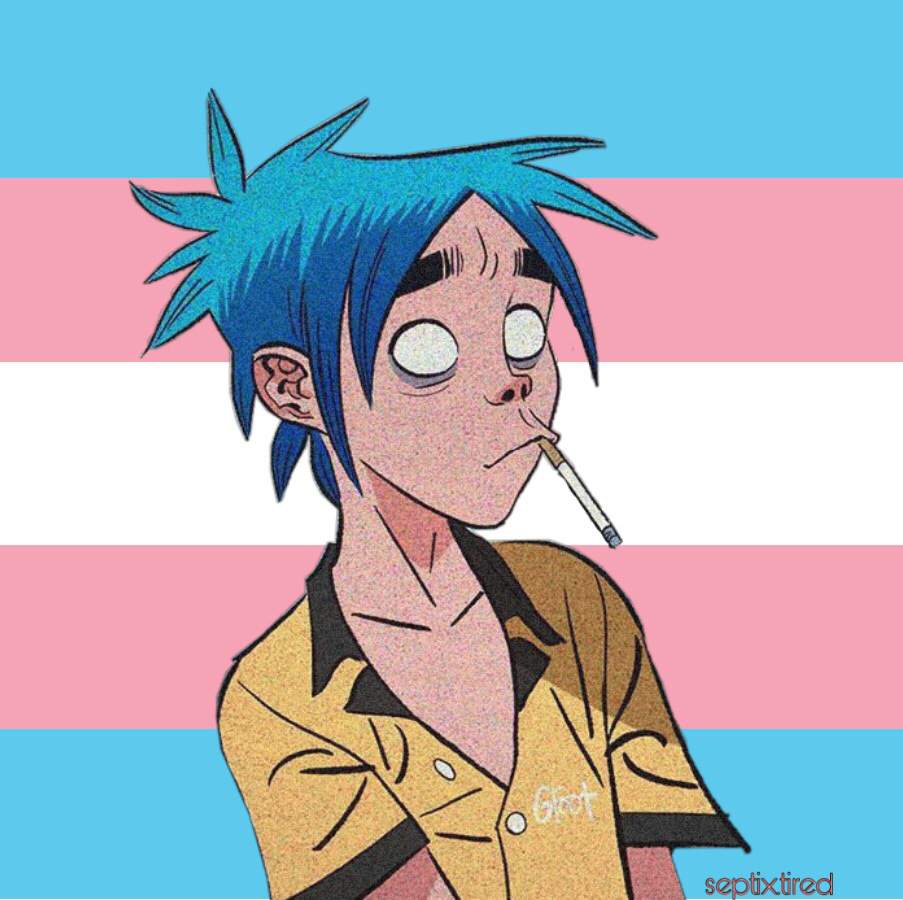 I made some Trans pride flag gorillaz icons! If you use these please credit me please and thank you!