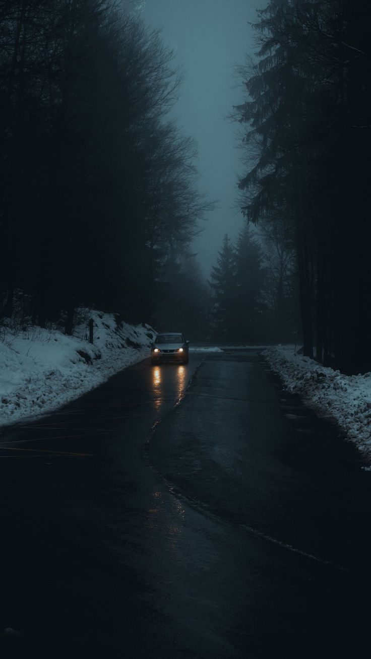 Wallpaper road, car, forest, fog, night, Cars 4K by tg milashsha. Download wallpaper road, car, forest, fog, night for free