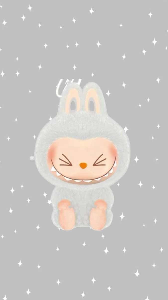 Download Labubu Silver Stardust Bliss Wallpaper