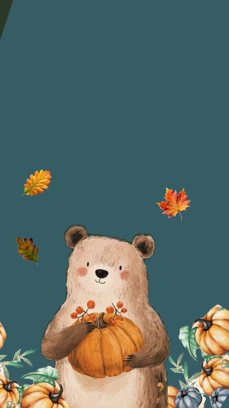 Quick Saves. Cute fall wallpaper, Fall wallpaper, Bear wallpaper