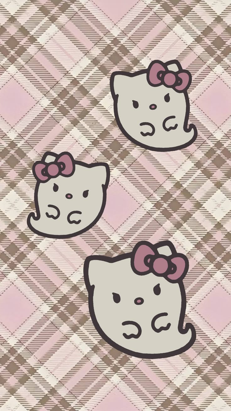 haunted hello kitty ghost trio wallpaper Halloween pink cute