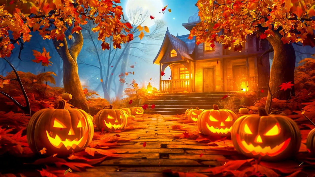 Cozy Autumn Porch Halloween Ambience